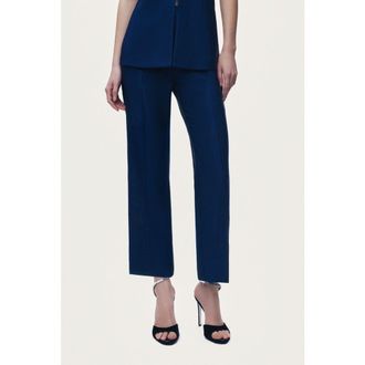 Nocturne Straight Leg High Rise Trousers in Navy at Nordstrom, Size X-Small