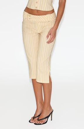 Tiger Mist Kittie Stripe Capri Pants in Yellow Stripe at Nordstrom, Size Xx-Small