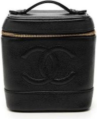 Chanel Pre-owned Vanity Bag - Dames - Vintage Handtas - Zwart - ONE Size - Leer - Vintage
