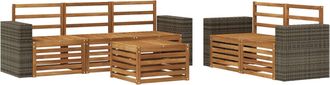 vidaXL Conjunto De Sof&aacute;s De Exterior 6 Uds. Natural Vidaxl