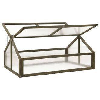 Berkfield Home Greenhouse Grey 114x80x50 cm Firwood | Size: 114 x 80 x 50 cm