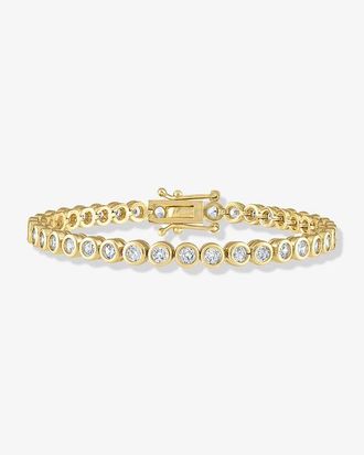 BEN ONI Round Bezel Tennis Bracelet in Gold at Nordstrom