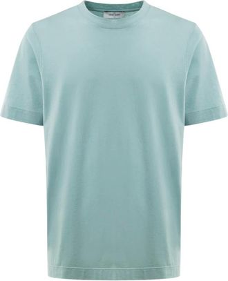 Gran Sasso Tops, Heren, Blauw, M, Katoen, Basis Katoen Turkoois T-Shirt