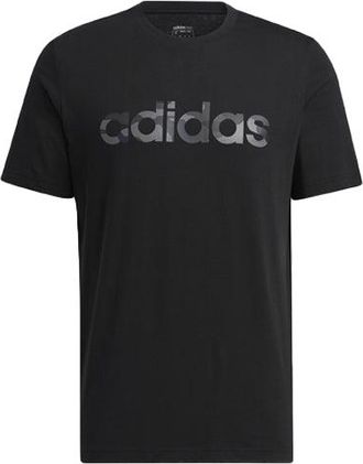 adidas neo Camouflage Logo Printing Sports Round Neck Short Sleeve Black HE4557