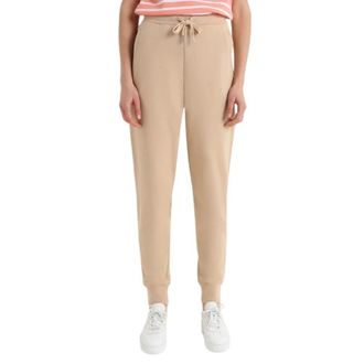 Woolrich Logo Trainingsbroeken met biologisch fleece - Dames - Sweatpants - Beige - L - Broeken