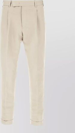 Pantaloni Torino tailored trousers belt loops pleats cuffed hem