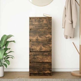 Berkfield Home Sideboard with Drawers Smoked Oak 37.5x35x99 cm Engineered Wood in Brown