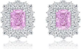 Suzy Levian Suzy Levian Gala Collection Silver Cz Stud Earrings