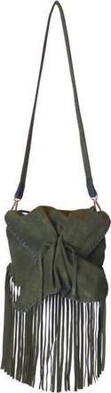 Carlos Falchi Fringe Butterfly Suede Bag in Olive at Nordstrom