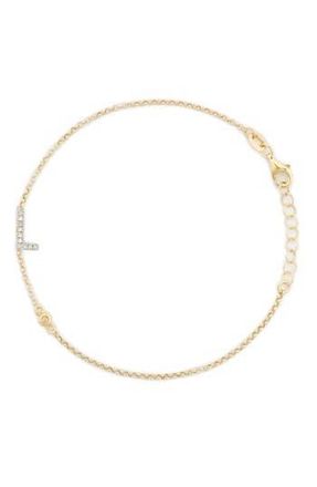 Meshmerise Diamond Initial Bezel Bracelet in Yellow-L at Nordstrom Rack