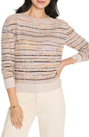 Nic+Zoe Mirage Seamed Cotton Blend Sweater in Pink Multi at Nordstrom Rack, Size Xx-Large