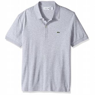 Lacoste Mens Cotton Soft Jersey Polo In Silver Chine