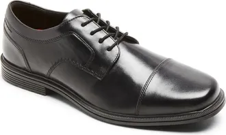 Rockport Taylor Oxford Black Leather Waterproof Cap Toe Dress Shoe HAWK192
