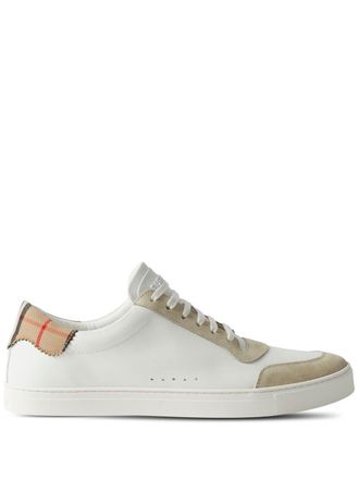 Burberry House Check-print leather sneakers - White