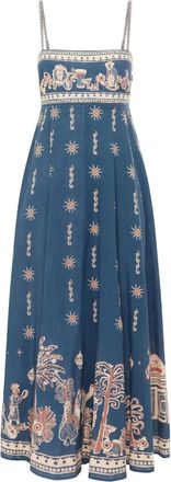 Alemais Acacia printed midi dress - Blue