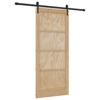 vidaXL Puerta Corredera Orkdal Natural Y Negro 86 X 198,5 Cm Vidaxl