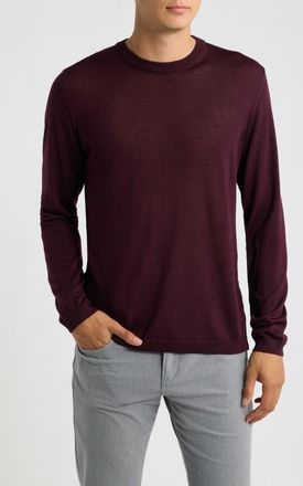 Jack Victor Wool & Silk Crewneck Sweater in Wine at Nordstrom, Size Xx-Large