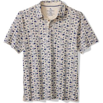 Tommy Bahama Sardina Soir&eacute;e Polo in Blue/Natural at Nordstrom, Size 3Xlt