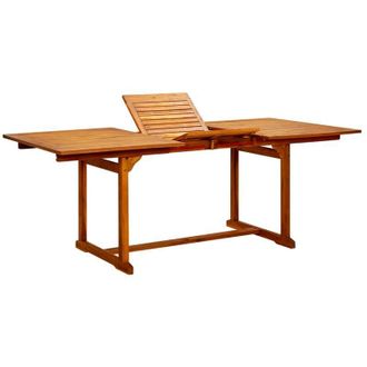 vidaXL Garden Dining Table (150-200)x100x75 cm Solid Acacia Wood vidaXL