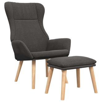 Nova Sill&oacute;n De Relax Con Taburete Tela Gris Oscuro Vidaxl