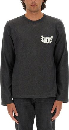 Courrèges Logo-Embellished Grey Regular Fit T-Shirt