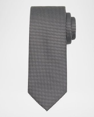 Brioni Men & apos;s Micro-Woven Jacquard Silk Tie