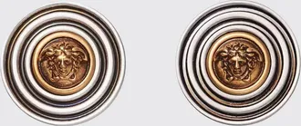 Versace Orecchini in metallo bicolore con design astratto