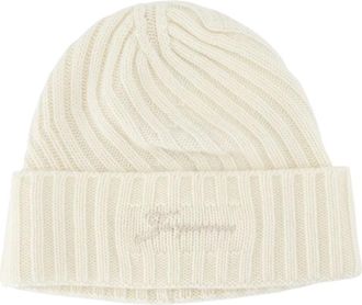 Jacquemus Kasjmier Witte Beanie Hoed - unisex - Hoeden - Wit - ONE Size - Kasjmier - Accessoires