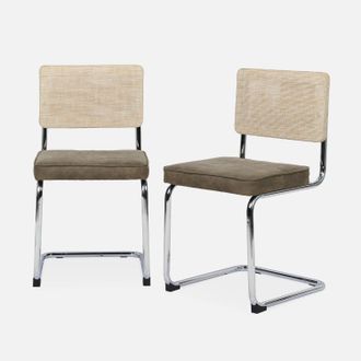 Alice's Garden Silla Cantilever Con Respaldo Efecto Rat&aacute;n, Set De 2