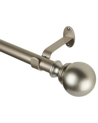Elrene Cordelia Single Curtain Rod With Globe Ball Finial
