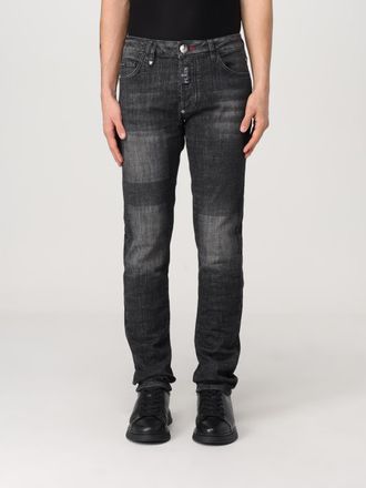 Philipp Plein Jeans Philipp Plein in denim con effetto schiarito