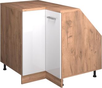 Vicco Armario Para Techo Inclinado Armario De Esquina Rion, Blanco Alto Brillo, 75.6 X 81.6 Cm Con 1 Puerta, Carcasa Del Armario 60 Cm De Profundidad, Vicco