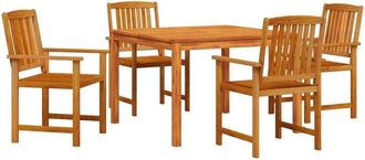 vidaXL Garden Dining Set 5 pcs Brown Solid acacia wood vidaXL