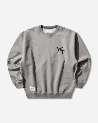 Wtaps Men s Academy Crewneck Sweatshirt Ash Grey