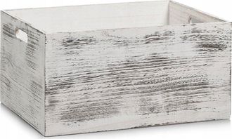 ZELLER Caja Vintage De Madera Blanca 40 X 30 X 20 Cm