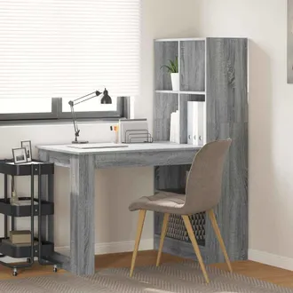 vidaXL Vidaxl - Scrivania Grigio Sonoma 122 X 67 X 145 Cm Legno Multistrato
