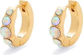 Kurt Geiger Stone Huggie Hoop Earrings in Crystal at Nordstrom Rack