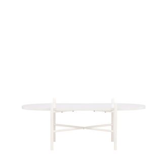 Venture Design Mesa de centro ovalada de madera 120x65,5cm - Blanco