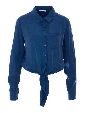 Patrizia Pepe Blue Shirt With Frontal Buttons Closure