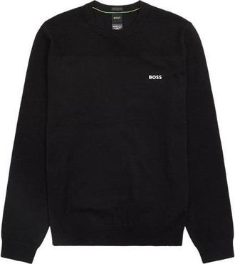 HUGO BOSS Mens Momentum-X Crewneck Knit Sweater, Black