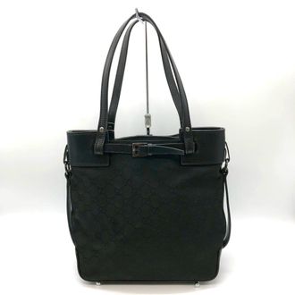 Gucci Gg Canvas Black Gg Canvas Handbag Tote Bag (Pre-Owned)