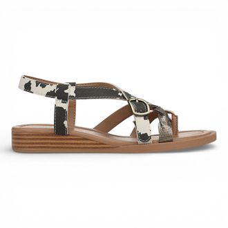 Blowfish Dames Zwarte Witte Micro Wedge bandjes Sandals - April