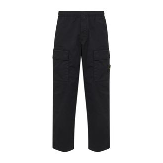 Stone Island Straight Trousers, male, Black, Size: W31 Cargo Trousers