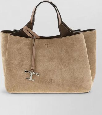 Tod's mini suede leather top handle bag