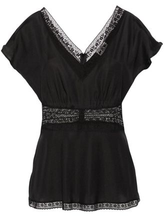 P.A.R.O.S.H. Blusa con dettagli in pizzo - Nero