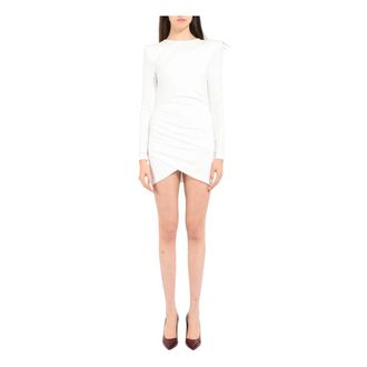 Actualee Short Dresses, female, White, S, Draped Short Dress