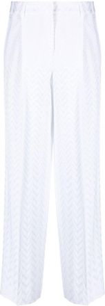Missoni zigzag tailored trousers - women - Cotton/Cupro/Polyester/Viscose - 44 - White