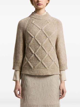 PESERICO diamond-pattern sweater - women - Fabric - 36 - Neutrals