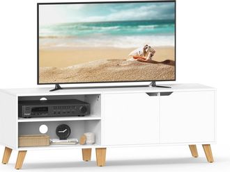 Vasagle Mueble de tv con estante ajustable de 140 cm de color blanco