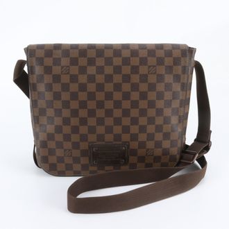 Louis Vuitton Ebene Leather Coated Canvas Messenger Bag Shoulder Bag (Pre-Owned)